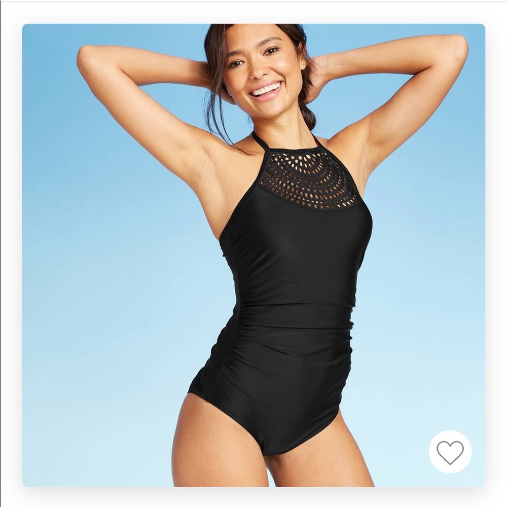 High neck one piece swimsuit